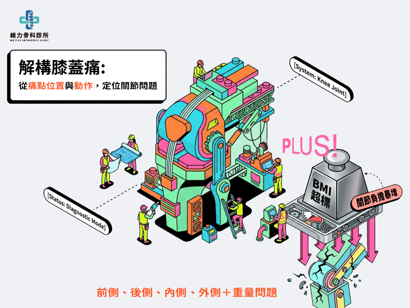 從痛點位置判斷膝關節問題
