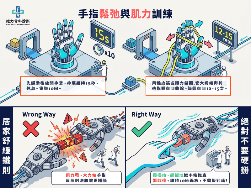 居家手指的舒緩與肌力訓練