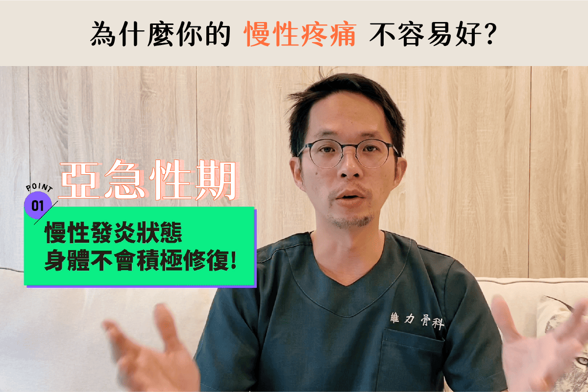 慢性疼痛不易好原因在於身體處在亞急性期不會積極修復
