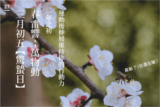 跟著二十四節氣走【驚蟄】運動後伸展維持行動力